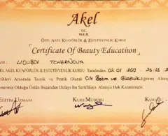 akel face care and beauty certificate